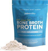 Paleovalley beef bone broth protein powder scoop, daily protein boost