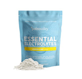 Paleovalley Essential Electrolytes Lemon Lime powder dissolves quickly for refreshing hydration.