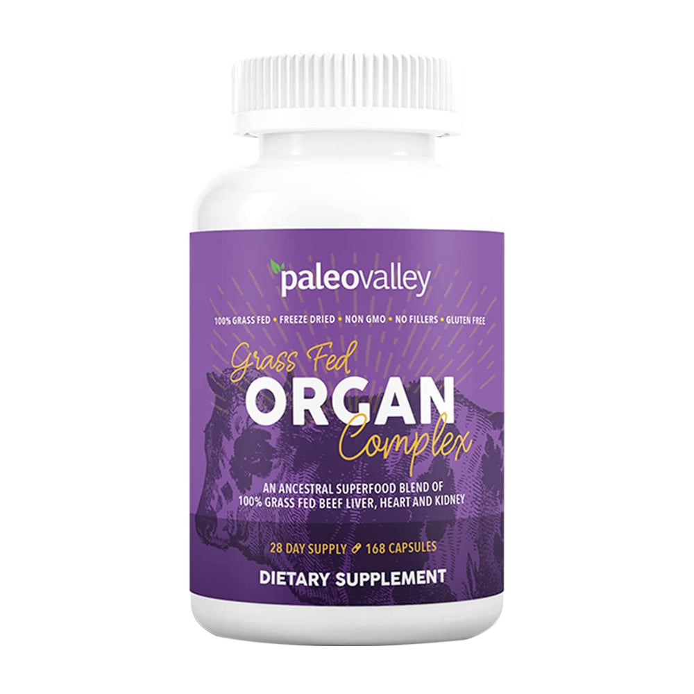 Paleovalley Beef Organ Complex liver close-up, showcasing nutrient-dense liver component for daily use