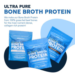 Paleovalley grass-fed bone broth powder jar closeup, clean sourcing