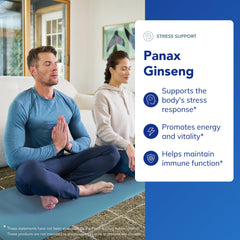Panax Ginseng capsules close-up suggesting endurance support during workouts