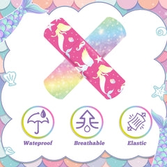 Panelee curitas sirena para rasguños infantiles, cuidan la herida con estilo.