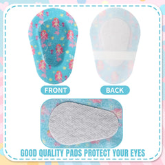 Panelee parches oculares para niñas con mariposas; textura suave y uso prolongado.