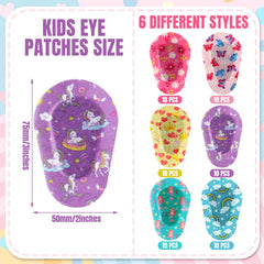 Panelee parches oculares para niñas con unicornios; uso cómodo todo el día.