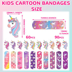 Panelee waterproof unicorn bandages ideal for shower or swim.