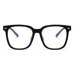 PANNER oversized-square blue light glasses front view with anti-glare protection for daily screen use.