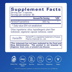 Pantethine capsules close-up for potential lipid metabolism support.