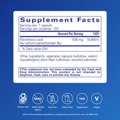 Pantothenic acid capsules closeup emphasizing soft capsules for easy daily intake.