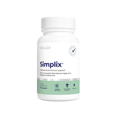 Papillex Simplix immune bottle shows daily vegan capsules for immune support.