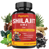 Papnami Shilajit Himalayan capsules bottle: daily wellness support with natural minerals.
