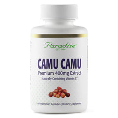 Paradise Herbs camu camu capsule bottle for daily vitamin C support