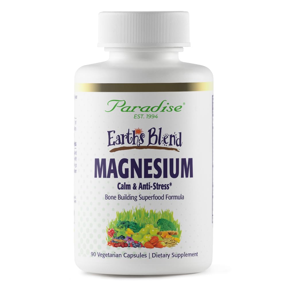 Paradise Herbs Earth's Blend Magnesium bottle for easy daily muscle support