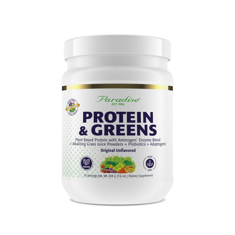 Paradise Herbs ORAC Energy Protein & Greens bottle highlighting antioxidant support