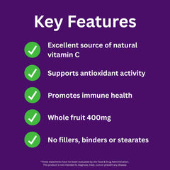 Paradise Herbs organic camu camu fruit whole for natural source of vitamin C