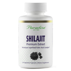 Paradise Herbs Shilajit Extract: bote y cápsulas para bienestar diario