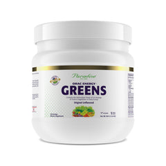 Paradise Herbs ORAC Energy Greens bottle pour shows convenient antioxidant support