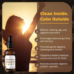 ParaGuard Cleanse Liquid dropper dispensing easy daily gut support.