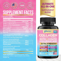 Parrox Collagen Capsules close-up, hydrolyzed peptides for easy absorption and potential beauty benefits.