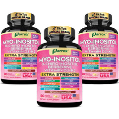 Parrox Myo-Inositol 16-in-1 bottle displaying ingredients for balanced energy