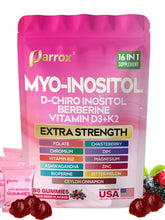 Parrox Myo-Inositol gummies in a bottle front for daily balance and energy.