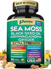 Parrox Sea Moss Capsules bottle highlights convenient daily wellness routine.