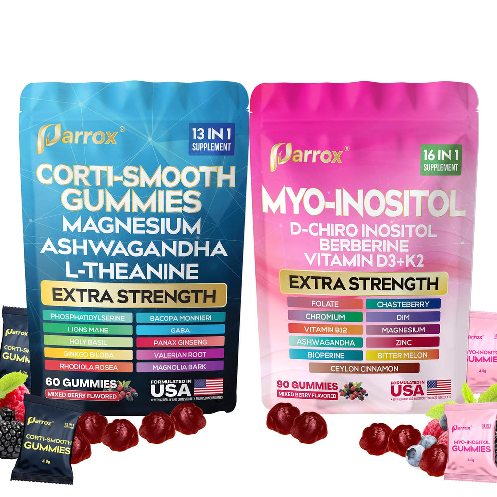 Parrox Soothe & Smooth gummies close-up highlighting mood-support texture