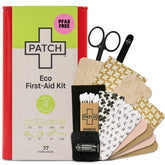Patch Eco First Aid Kit tin closeup showing reusable storage and compact organization
