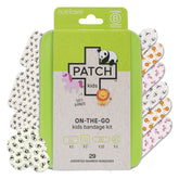 Patch Kids On-The-Go panda bandages in a reusable tin provide gentle protection for kids' minor cuts.