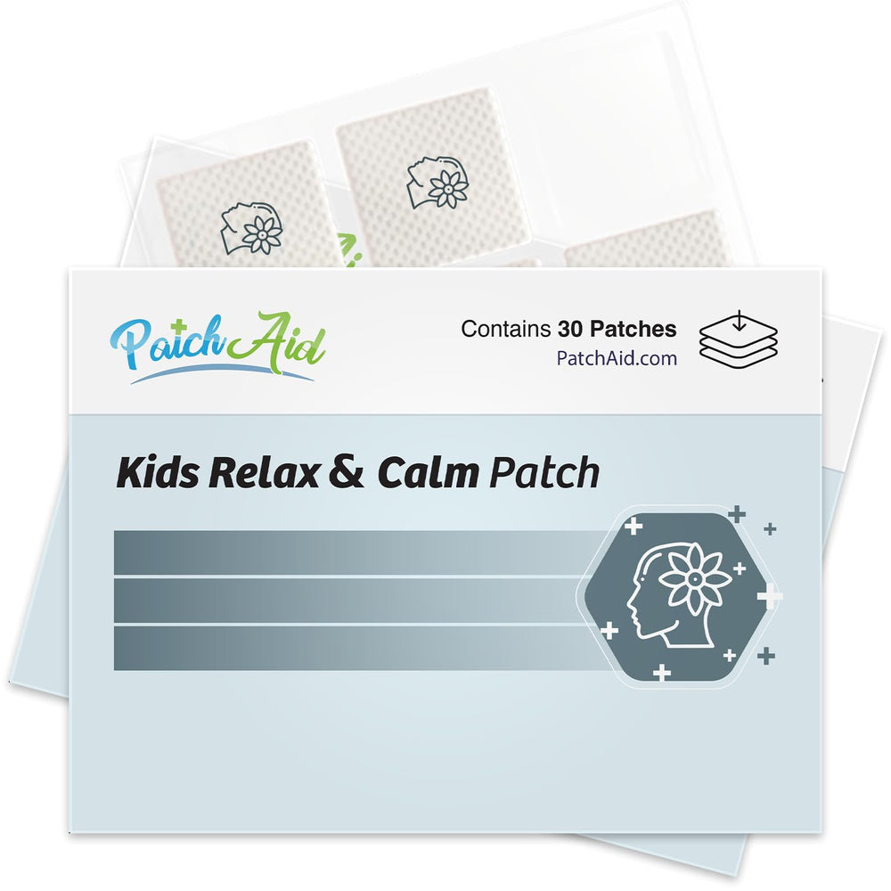 PatchAid Calming Kids Patch packaging front view for gentle calm support