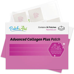 PatchAid Collagen Plus patch applied to the arm for easy daily use