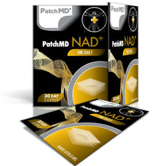 PatchMD NAD+ Total Recovery patch worn during sleep for discreet overnight wear.