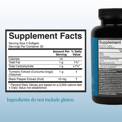 Closeup of Pause Life Turmeric softgels highlighting easy swallowing and neutral flavor.