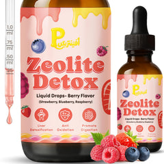 Pavintrix Zeolite Detox Drops bottle with berry flavor for daily wellness