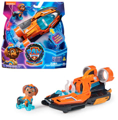 PAW Patrol Zuma Mighty Movie jet boat lights up during pretend rescues.