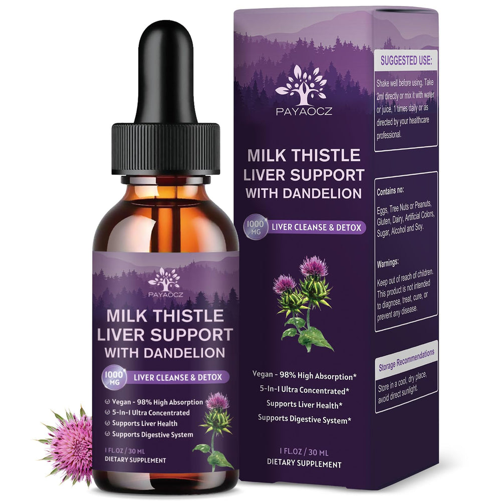 PAYAOCZ Milk Thistle Drops bottle with dropper for easy daily use and liver support.