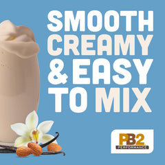 PB2 Performance Almond Protein Powder vanilla shake in glass with creamy texture