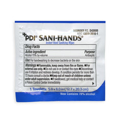 Toallitas con envoltorio individual de PDI Sani-Hands, evitando resequedad y práctico transporte.