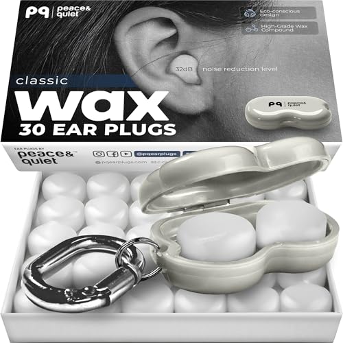 Peace&Quiet PQ wax ear plugs for sleep offer moldable comfort for uninterrupted rest.