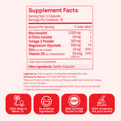 Bottle dosage panel shows four capsules per day for a simple routine