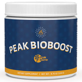 Peak BioBoost unflavored powder dissolves quickly for daily gut support.