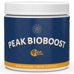 Peak BioBoost unflavored powder dissolves quickly for daily gut support.