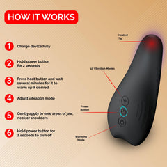 Peak Essentials TMJ Massager in use to ease jaw tension and stiffness during daily activities.