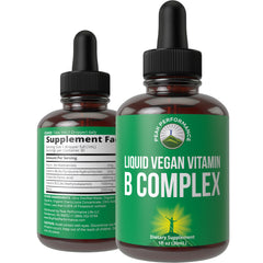 Peak Performance B Complex Liquid bottle with pour cap for easy daily dosing.
