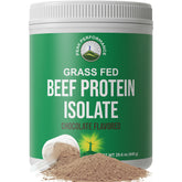 Peak Performance Grass Fed Beef Protein Chocolate tub for post-workout protein fueling