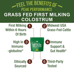 Peak Performance Colostrum Powder scoop included for easy mixing