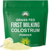 Peak Performance First Milking Colostrum Powder bottle highlights bioactive nutrients for daily use