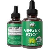 Peak Performance Ginger Drops bottle front highlighting organic zero sugar for daily balance.