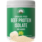 Peak Performance grass-fed beef protein bottle on kitchen counter, dairy-free protein.