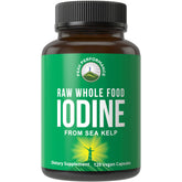 Peak Performance iodine bottle highlighting organic kelp source for metabolism support