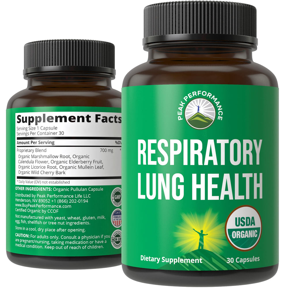Peak Performance Lung Detox bottle for daily lung support.
